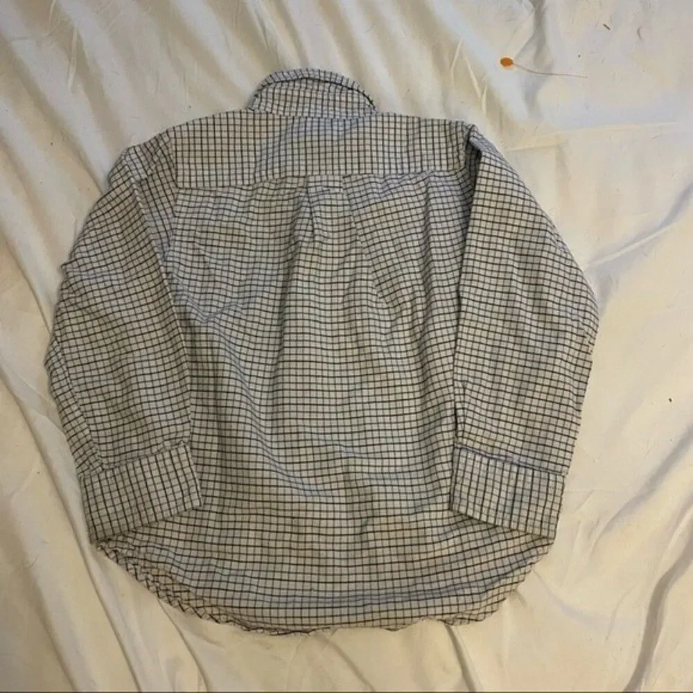 Ralph Lauren button down boys 4T blue/white plaid button down